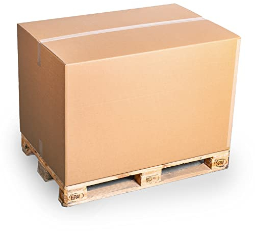 KK Verpackungen® Palettenkartons, 2-wellig | 5 Stück, 1180 x 780 x 765 mm, Faltkartons für Europaletten mit Ladeklappe bei 500 mm | Kartons für den sicheren Transport schwerer Gegenstände