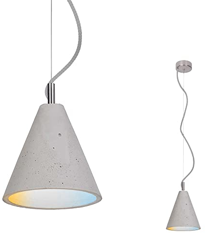 SSC-LUXon LEA Design Beton Hängeleuchte inkl. Filament WLAN Smart E27 LED Vintage - Pendelleuchte kompatibel mit Alexa, Siri & Google