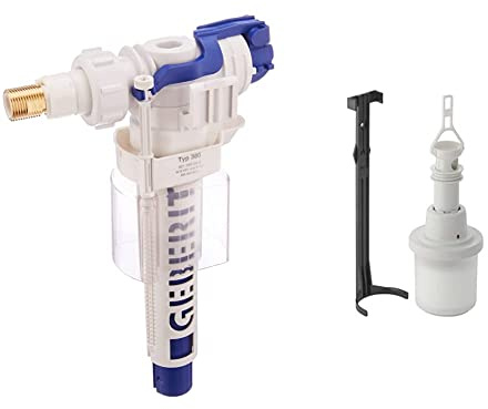 Geberit 240700001 Schwimmerventil für Aufputz-, Spülkasten Nr. 240.700, 25.2 x 15.8 x 7 cm & 240.114.00.1 Universal-Heberglocke für UP-Spülkasten