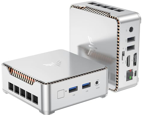 NiPoGi E2 Mini PC Ιntel Alder Lake-N97(jusqu'à 3,6 GHz, 12 W TDP), 16 Go DDR4 512 Go M.2 SSD Mini Ordinateur de Bureau W-11 Pro, Double écran 4K, HDMI 2.0, DP, Double WiFi, Tour PC pour école, Bureau