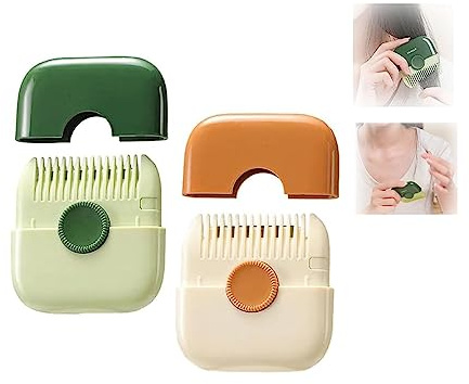 Mini Peine Cortapelo Manual, Cortapelo 2 En 1, Recorta Flequillo, Recorta Y Arregla El Cabello, Peine Cortapelo Multifuncional Recortapelo, Peine Cortapelo Manual (Green + Orange)