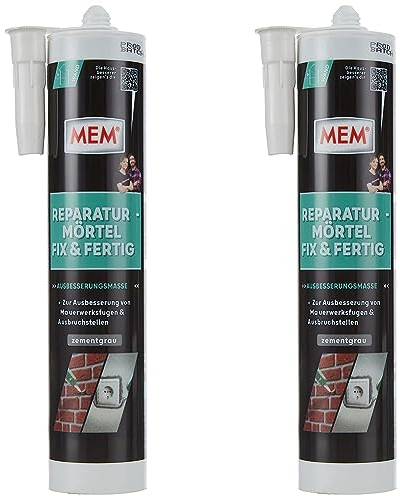 Mem MEM-500600 - Mortero de reparación ya hecho 300 ml, (Paquete de 2)
