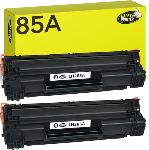 Happy Printer 85A Toner Kompatibel med HP CF285A för HP LaserJet P1102 LaserJet P1102w LaserJet P1109 LaserJet P1109w LaserJet M1132MFP Svart 2 tonerkassett LaserJet Pro P1102 LaserJet Pro P1102W