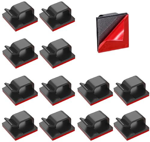 Yoezuo 100 Stück Kabelhalter Selbstklebend, Kabelclips für Kabelmanagement | Kabelwandklammer mit 3M Klebepads für Kabelmanagement, Kabelklemmen & Kabelorganisator Schreibtisch (Schwarz)