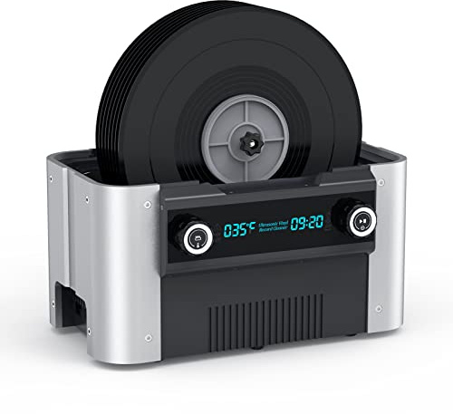 LifeBasis Ultraschallreiniger, 6 l, 49 kHz, Ultraschall-Rekordelreiniger, mit Timer und Halterung für Schallplatten/Schmuck/Brille, 240 W