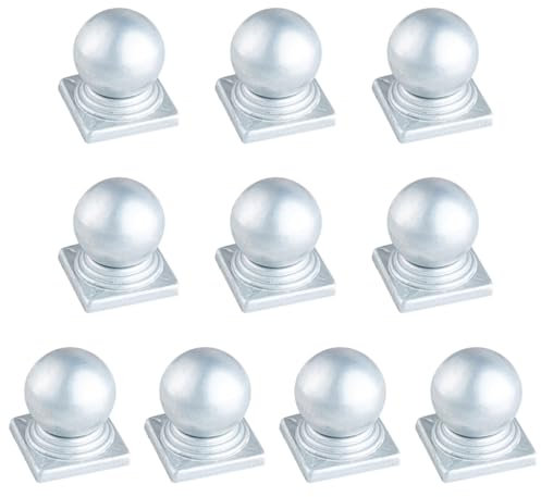 POCHY Post Cap for Wooden Posts, Alternative To Galvanised, Spherical Cover for Garden Fence Wood, Cap for Posts 10 Pcs,75×75mm
