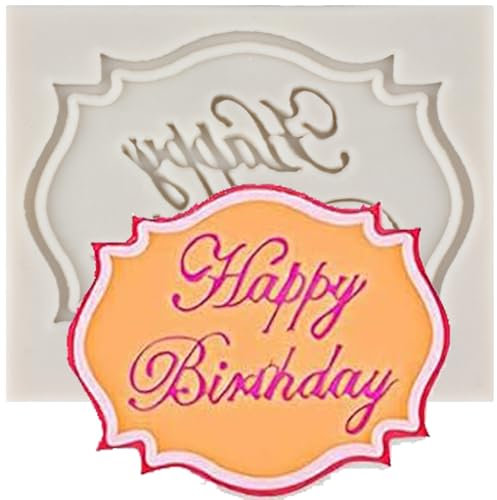 YANQINMS Stampo in silicone con scritta Happy Birthday, con lettere dell'alfabeto, per decorare torte di zucchero, cupcake, pasta di gomma, argilla polimerica