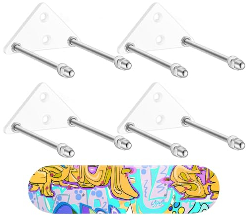 lyanny Skateboard-Wandhalterung, Skateboard-Aufhänger, Skateboard-Display, Acryl-Skateboard-Deck-Wandhalterung, Aufbewahrungsregal für Skateboard, Longboard und Helm