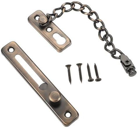 SynapSYA Edelstahl-Diebstahlsicherungskette Türschlösser Verstärkung Verteidigung Wache Sicherheit Home Hotel Büro Sicherheitswerkzeuge TüRkette(Bronze)
