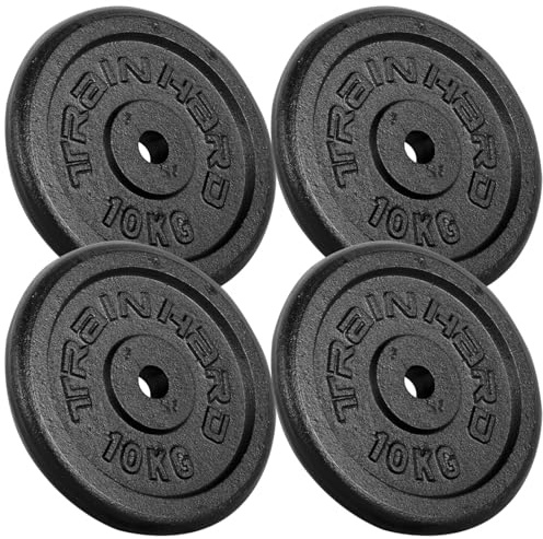 Train Hard® Hantelscheiben Set, 5/10/15/20/30/40/50/60kg,30/31mm Bohrung, Gusseisen, Gewichtsscheiben, Hantelgewichte