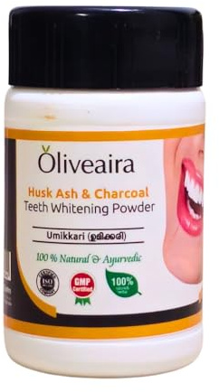 Oliveaira Charcoal Teeth Whitening Powder (Remove Stain), 40g - Natural Tooth Powder for Oral Health