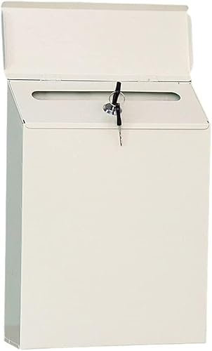 Boîte aux lettres murale en métal avec serrure à clé - Fixation murale - Boîte aux lettres sécurisée à suspendre - Beige