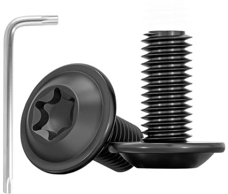 20 Stück M6 x 16 Schrauben, Linsenkopfschrauben, Torx Schrauben, Flachkopfschrauben mit Scheibe, Edelstahl A2 V2A Vollgewinde, Flanschschraube mit Torx Schlüssel (M6 x 16)