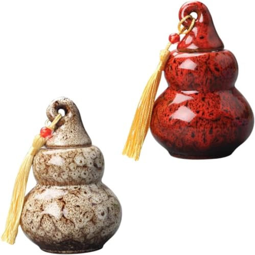 Lot de 2 pots à thé en céramique for grains de café et feuilles de thé en vrac, design de gourde, pot à thé scellé, réservoir décoratif, pot de stockage de thé, pot à poudre, récipient alimentaire de
