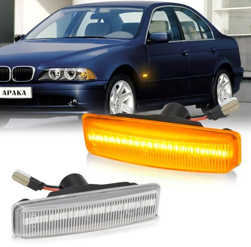 APAKA LED Blinker Seitenblinker Seitenmarkierungsleuchten für BM-W 5 Series E39 12/1995-06/2003 E39 M5 1998-2003, Blinkleuchte mit Canbus Fehlerfrei, 2 Stücke