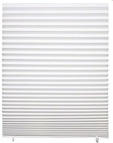 Changshade 6-Pack Pleated Paper Temporary Shades Cordless Light Filtering Cut to Size Temporary Paper Blinds for Indoor Windows of Office, Bedroom, Bathroom, Living Room, 24 W x 72 H, White