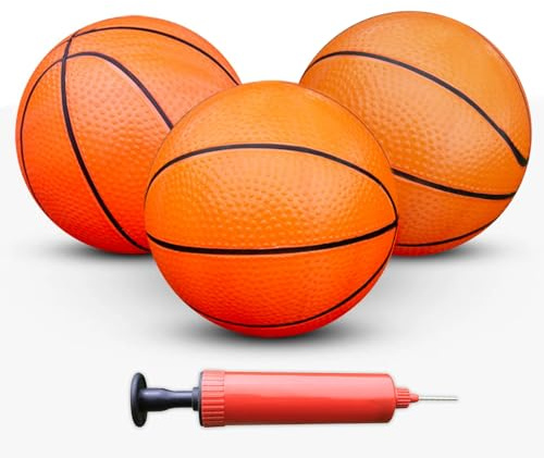 Mini Basketball – 4PCS 4.7 Small Basketball Set with Pump and Needle, Inflatable Kids Basketball for Mini Hoops, Trampoline, Door Hoop, Pool Parties, Indoor and Outdoor Fun for Children and Teens