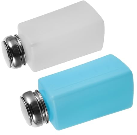 HOLIDYOYO 2pcs Antistatic Alcohol Dispenser Bottles Push Down Solvent Pump Containers Refillable Squeeze Wash Bottles for Efficient Liquid Dispensing and Multipurpose Use