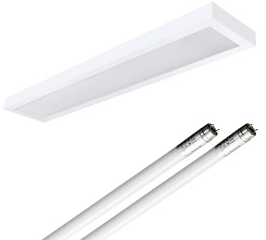 ELG Leuchten LED Aufbauleuchte 120cm 2-flammig mit 6500K | Mikroprismatische Abdeckung, 2x15,6 Watt 2500lm, 6500K Tageslicht, 160 lm/W, Optional Pendelleuchte