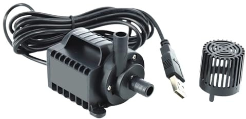 Pompe à eau submersible 5 V, 0 à 600 l/h, petite pompe de fontaine, 8 niveaux réglables, avec élévation de 0 à 2,2 m, chargement USB for piscine