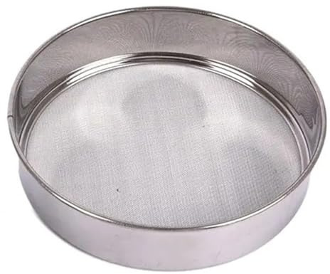 Herramientas de cocina Tamiz harina malla fina profesional redondo acero inoxidable Colador Tamices Ideal for hornear(12CM)