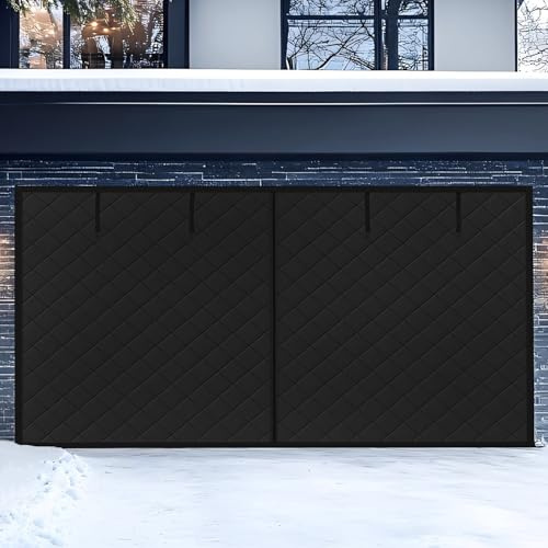 Générique Rideau De Porte Isolant Thermique pour Garage Magnétique, Rideau De Porte De Garage pour l'hiver Tissu Oxford Rideau Isolant Thermique pour Terrasse Couloirs Extérieur(Noir,250x270cm)