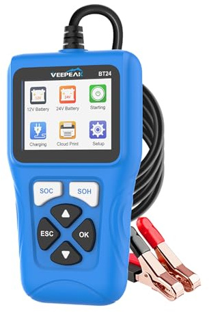 Veepeak Car Battery Tester 12V/24V, Automotive Battery Load Tester Analyzer 100-2000CCA with Cranking and Charging System Test for Cars, Trucks, Motorcycles, Boats