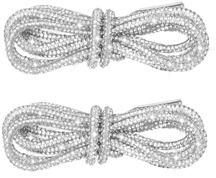 Frundoo 2 Stück Glitzer Schnürsenkel, Strass Schnürsenkel 120cm, Diamant Seilriemen für Kapuze Seil Turnschuhe Laufschuhe Hoodie Bekleidungszubehör