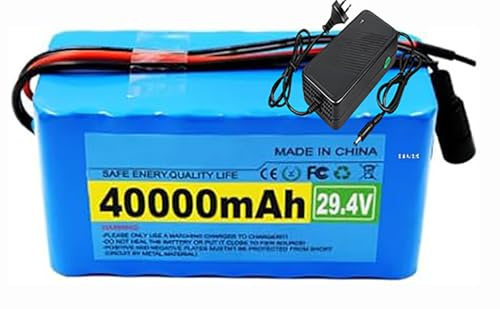 Batería De Iones De Litio De 24 V, 40 Ah, 7S3P Para Ciclomotor Y Bicicleta Eléctrica, Con Cargador De 29,4 V Y 2 A, De 40&Nbsp;000 Mah. 24V 40Ah,XT60+JST
