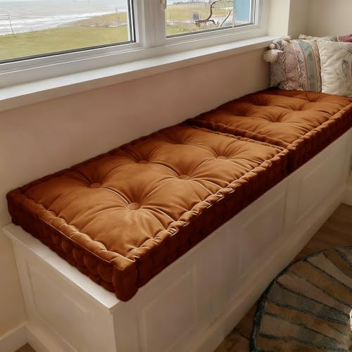 WLXFF Cojín Grueso para Asiento, Cojín de Suelo Sencillo con asa, cojín de Banco de 4 Pulgadas de Grosor, más de 15 Colores, para Banco de Esquina, sillas, alféizar de Ventana,No2,100x40cm