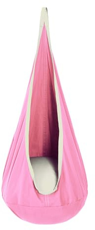 cossy Pod-säte, trädgårdshängmatta tält med luftkudde, gungstol för barn, lätt att installera bärbar hängstol, för inomhus och utomhus, rosa