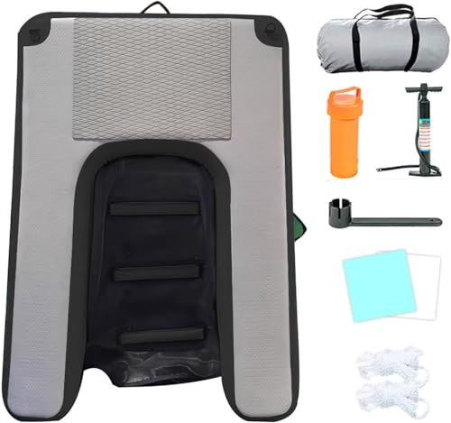 Hundepool-ausstiegsrampe Aufblasbar Mit Pumpenseil-reparatursatz, rutschfeste Schwimmende PVC-hunderampe Für Seen, Boote, Docks, Yachten, Tragbare Wiederverwendbar, Black, 150L x 100W x 10H cm
