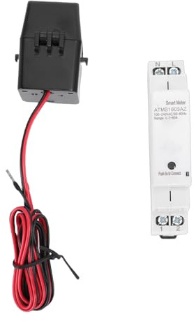 ZAWELIYO Medidor de Energía Inteligente, Monitor de Potencia de Carril DIN Monofásico WiFi con Transformador de Corriente, Monitoreo en Tiempo Real de Aplicación para Fábrica Doméstica