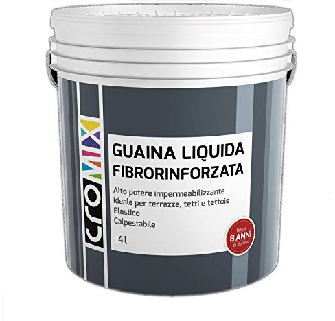 Guaina Liquida Fibrorinforzata Impermealizzante Per Esterno Cromix (4 Litri, Grigio)