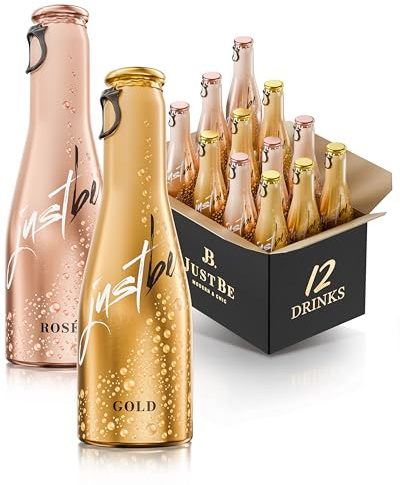JustBe Gold & Rosé | Piccolo frizzante l Prickelnder Premium Weiss- & Rosé-Wein (12 x 0,2l)