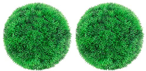 vidaXL 2X Buchsbaumkugel Künstlich Dekopflanze Buchskugel Kunstpflanze Buchsbaumkugeln Kunstbaum Grünpflanze Zimmerpflanze Deko 22cm