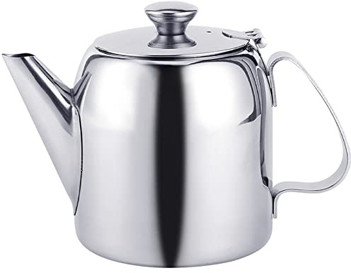 Teiera in acciaio inossidabile, con becco corto, bollitore adatto per preparare il tè in hotel e ristoranti (circa 500 ml)