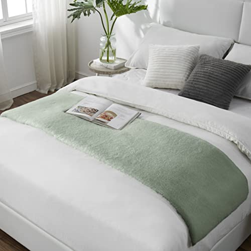 Teppich Wölkchen Fluffig Matta Av Fuskpäls - Kaninpäls, Kort Päls, Hög Pälsmatta För Vardagsrum Eller Sovrum Sängmatta, Deco Sittdyna För Soffa - Grön- 50x150cm