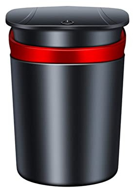 ISAKEN Auto Aschenbecher mit Deckel, Tragbarer Fahrzeug Rauchfreien Aschenbecher mit LED Beleuchtet, Winddichter Zigarettenaschenbecher Asche Halter Zigarette Becherhalter für Haus, Büro