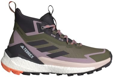 Adidas, Womens Terrex Free Hiker 2 Gore-TEX Hiking Shoes Olive Strata/Aurora Black/Amber Tint 7.5 Medium