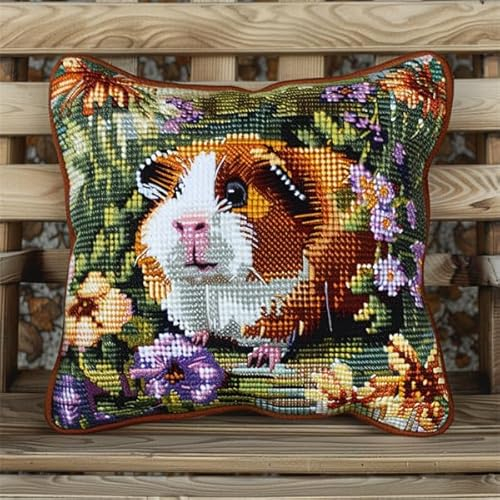kitphoenix Knüpfkissen Zum Selber Knüpfen Knüpfen Set Knüpfteppiche Set Tier Knüpfkissen Set für Anfänger Erwachsene oder Kinder zum Selber Knüpfen,DIY Knüpfteppich Knüpfpackung 43 X43 Cm
