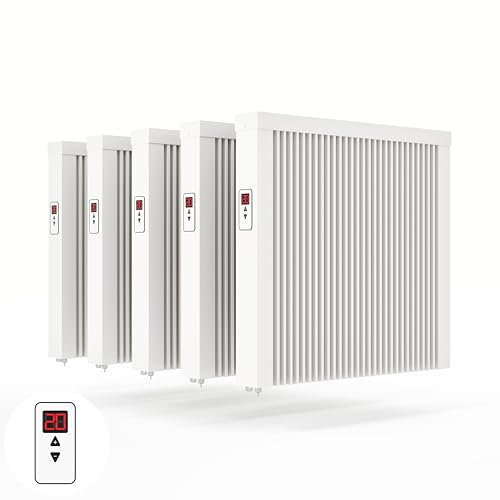 eVARMO 5x „areo direct“ 1300 Watt im SET elektrische Heizung/Elektroheizung mit Schamottekern zur Wandmontage/Elektroheizkörper (Elektroofen)