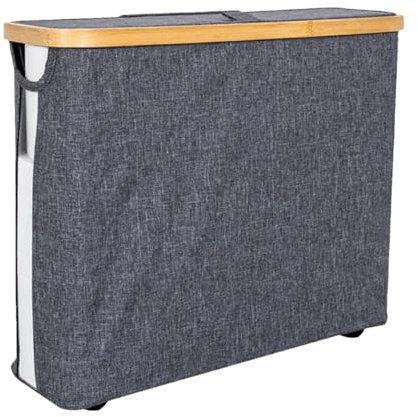 Conteneur De Papier Toilette – Rangement De Papier Toilette Avec Couvercle, Grand Panier De Rangement De 23 L | Porte-rouleau De Papier Pliable, Conteneur De Stockage De Papier Toilette Anti-poussière