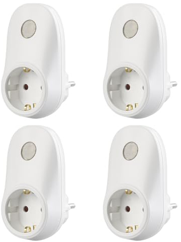revolt Übergangsstecker: 4er-Set Steckdosen-Adapter mit Lichtsensor, 230V, 690 W Schaltleistung (Helligkeitssensor Steckdose, Zwischenstecker Steckdosenschalter, Schalter)