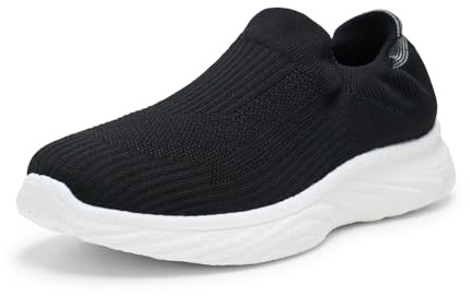 Alexis Leroy Sneaker Uomo Infilare Scarpe Uomo Senza Lacci Slip on Sneakers da Running Corsa Leggero Corsa Camminare Scivolare Jogging Fitness Sneaker Nero Solido 43 EU
