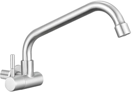Wall Mount Tap Cold only,G1/2inch Cold Kitchen Utility Sink Tap SUS304 Stainless Commercial Taps Laundry Sink Taps Brushed Nickel