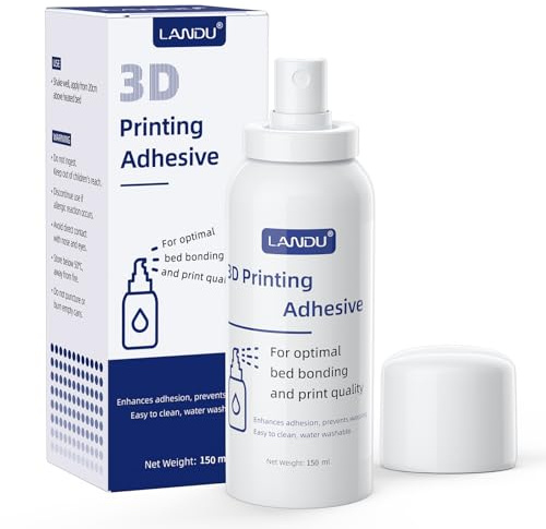 LANDU 3d Drucker Kleber, Perfekte 3D Drucker Haftung der First Layer, Wasserlösliche Formel, Kleber für 3D Druck Kompatibel mit PLA, ABS, PETG Filament,150ML
