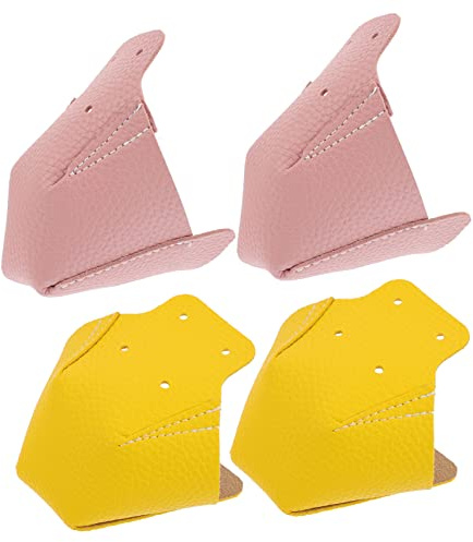 DINHEAROM 2paare Rollschuhe Zehenschutz Aus Leder Verschleißfeste Protektoren Für Rollschuhe Und Inline Skates Schutzhüllen Gelb Leicht Tragbar Für Erwachsene