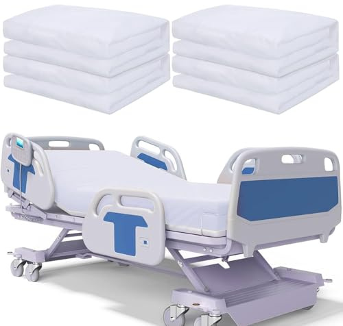YFNVH 4er Set Spannbettlaken Weiß 90 x 215 x 36 cm Spannbettlaken wasserdicht Weiche Baumwolle mit Rundum-Gummizug für Krankenhausbett, Pflegebett, Massagebank, Hotel & Zuhause