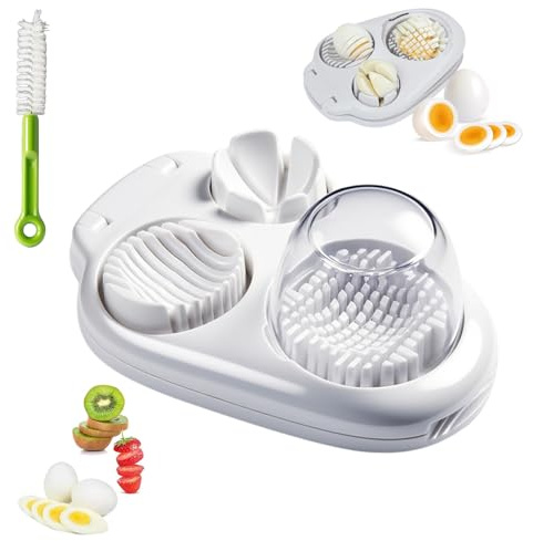 Hoclauho äggskivare 3-i-1 av rostfritt stål för exakt skärning, tärningar kilar av ägg, mozzarella, svamp ergonomisk kökshjälp för frukost, sallader, festmat